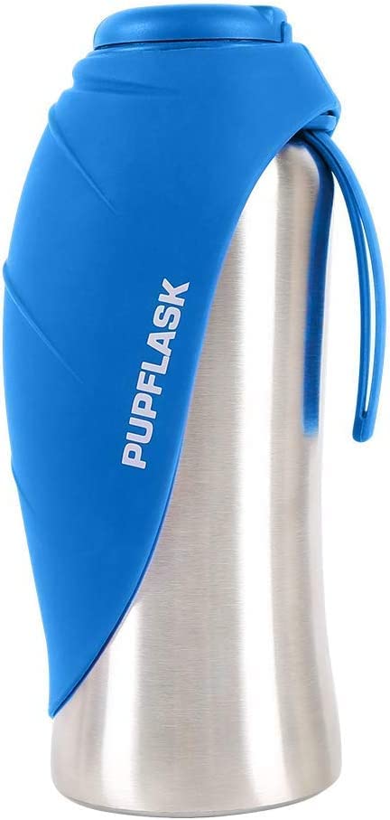 PupFlask Large Dog Water Bottle, Portable Stainless Steel Travel Bowl