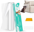 Cat Scratch Furniture Protector, 160"x12" Single-Sided Sticky Couch Protector from Cat Claws, Transparent Plastic Cover Adhesive Clear Anti Scratch Deterrent for Furniture Sofa Door (30 Pins)