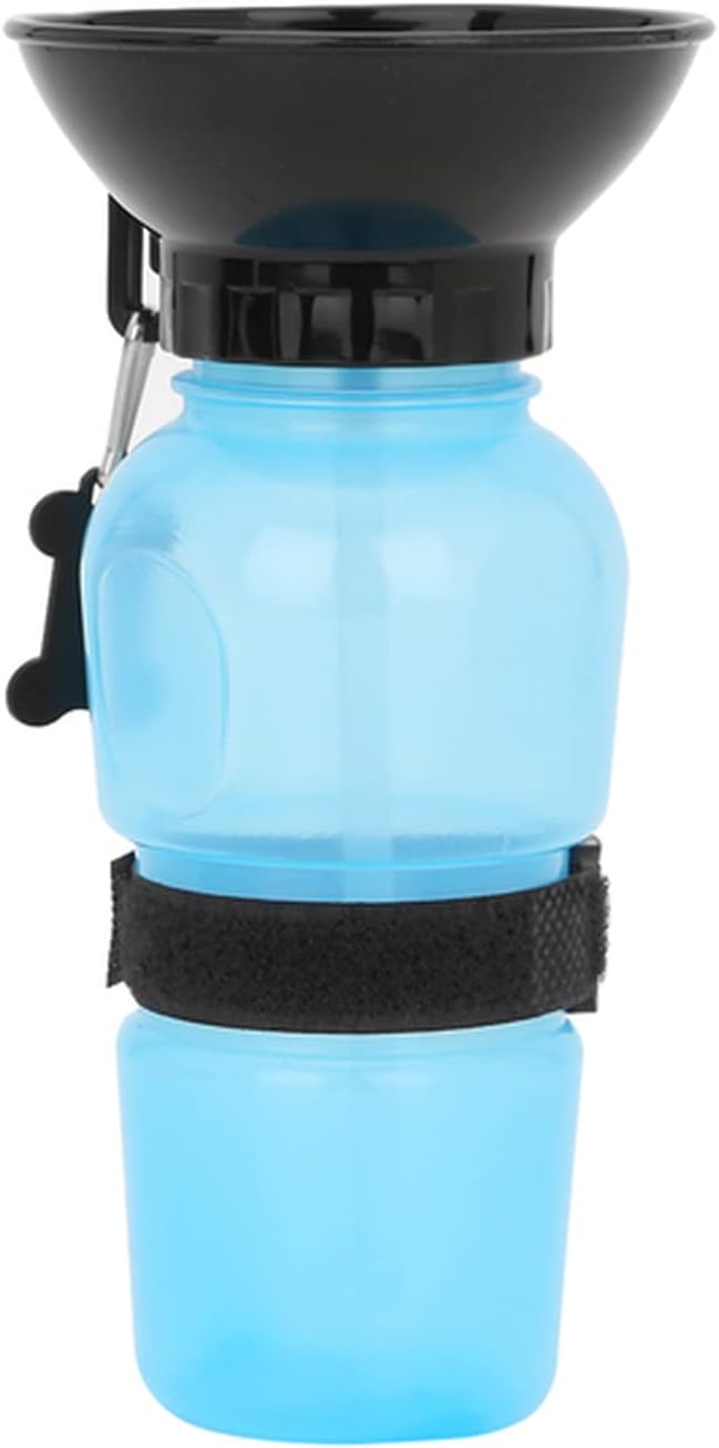 500ml Pet Dog Squeeze Water Bottle Drinking Cat Feeding Bowl Outdoor Travel Portable Supplies Feed Jug Cup Dispenser(Blue)