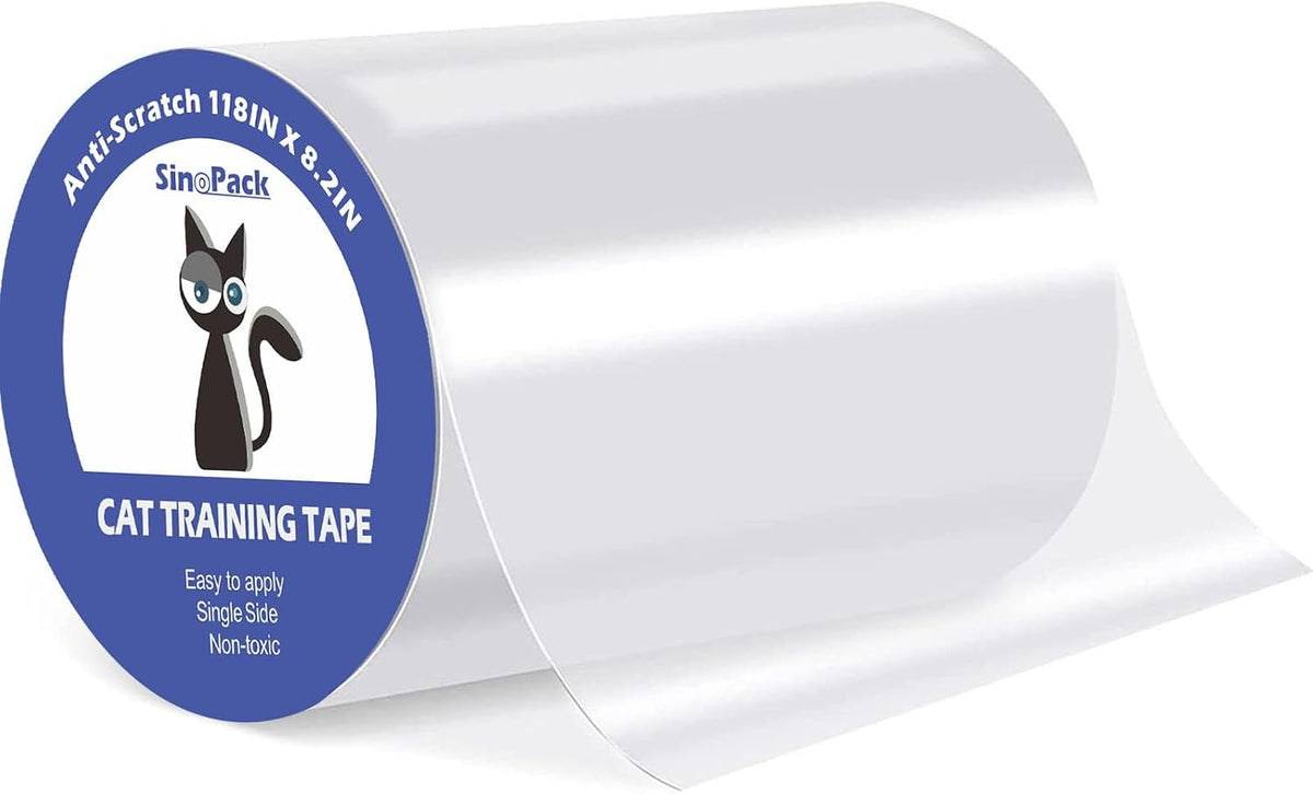 Cat Scratch Tape for Furniture, 118" x 8.2" Extra Wide Anti Scratch Tape, Single Sided Clear Protective Film for Couches, Doors, Walls & Car Interiors — Furniture Protector from Cats & Dogs