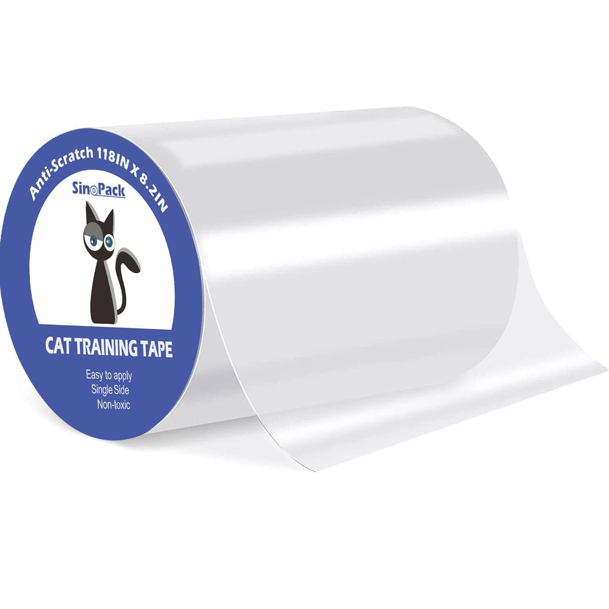 Cat Scratch Tape for Furniture, 118" x 8.2" Extra Wide Anti Scratch Tape, Single Sided Clear Protective Film for Couches, Doors, Walls & Car Interiors — Furniture Protector from Cats & Dogs