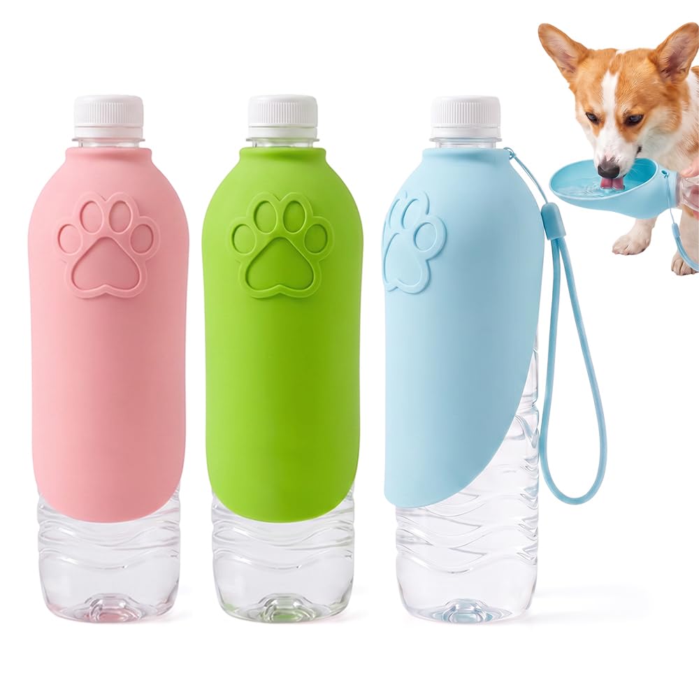 Portable Dog Water Bottle Foldable Dog Travel Water Bottle (Pink, 1 PCS)