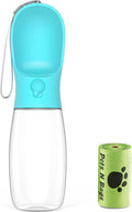 Dog Water Bottle - Dog Water Dispenser for Walking with Dog Waste Bag, Portable Pet Water Bottle for Travel, BPA Free Water Bottle for Cat, Rabbit,Puppy and Other Animals (19 Oz)