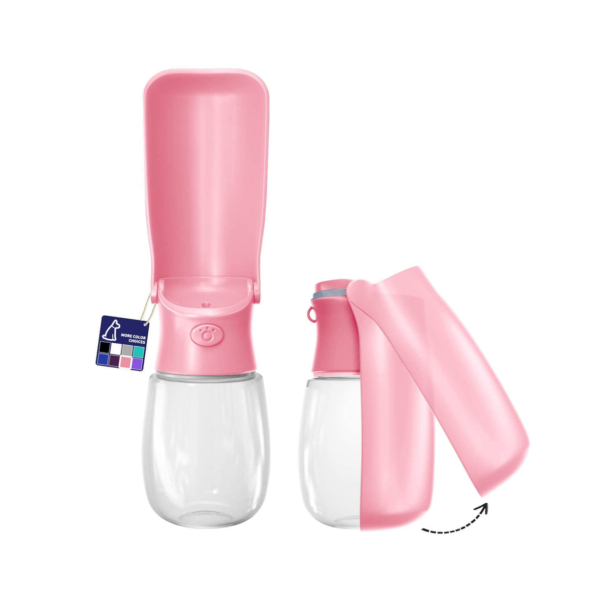 WePet Foldable Portable Dog Water Bottle Puppy Water Dispenser with Drinking Feeder, 12 OZ, High-Temperature Resistant Leak Proof for Pets Outdoor Walking, Hiking, Travel, Food Grade Plastic BPA Free