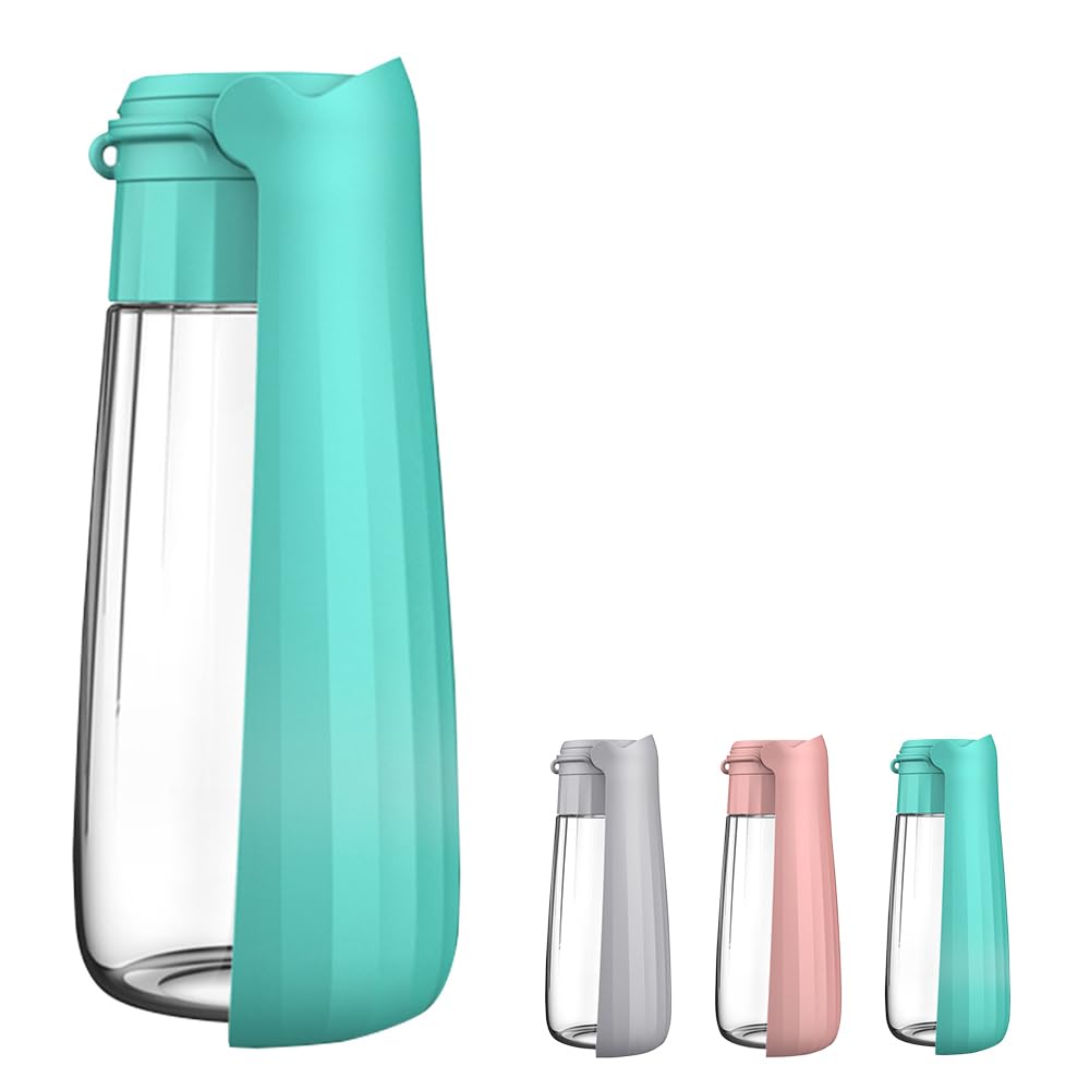 Portable Dog Water Bottle, 19 OZ Pet Travel Water Dispenser Pink