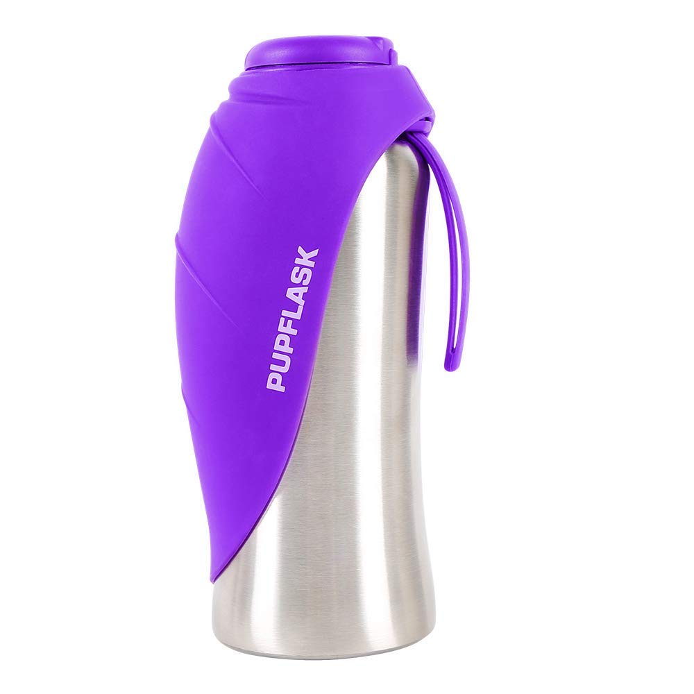PupFlask Large Dog Water Bottle, Portable Stainless Steel Travel Bowl