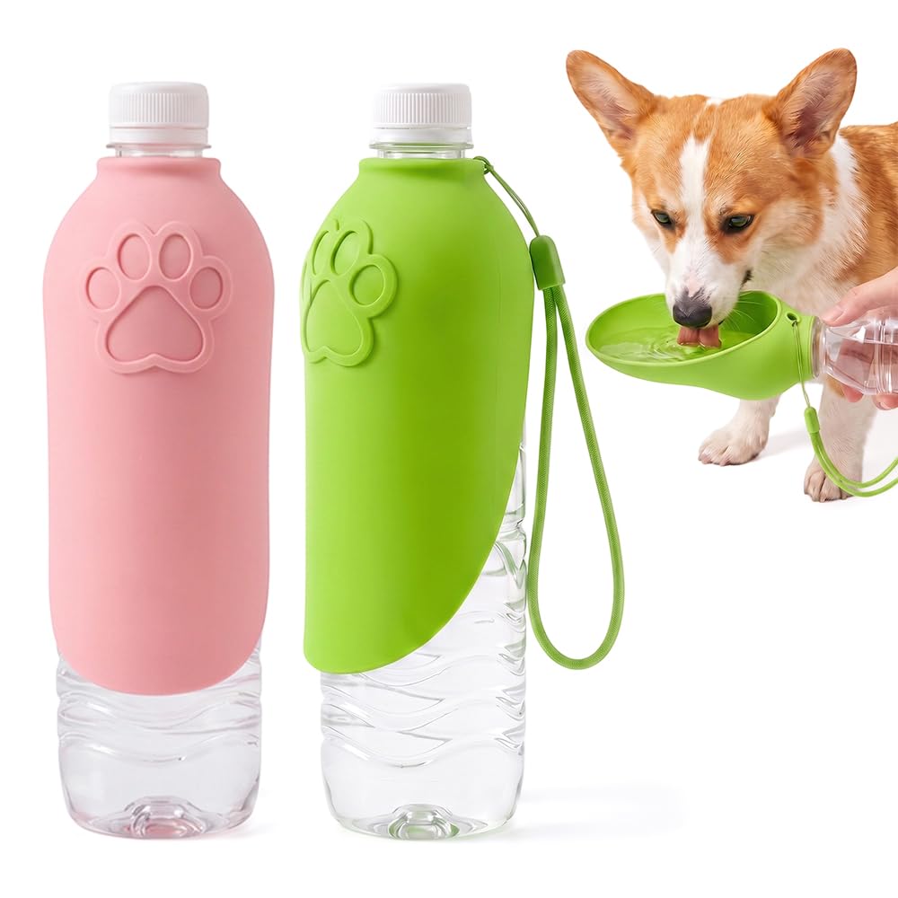Portable Dog Water Bottle Foldable Dog Travel Water Bottle (Pink, 1 PCS)
