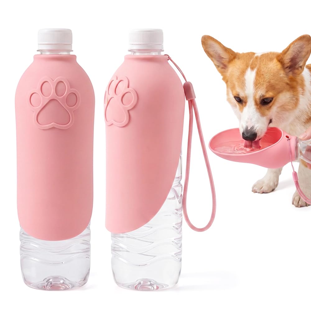 Portable Dog Water Bottle Foldable Dog Travel Water Bottle (Pink, 1 PCS)