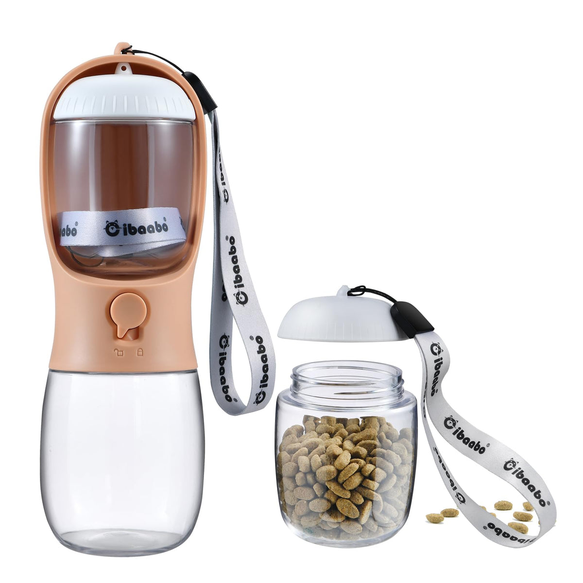 Cibaabo Dog Water Bottle Portable with Food Container & Filter for Travel