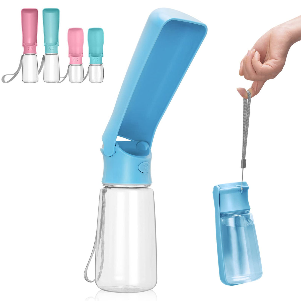 Portable Dog Water Bottle, Foldable Water Bottle for Dog, SkyBlue, 12oz
