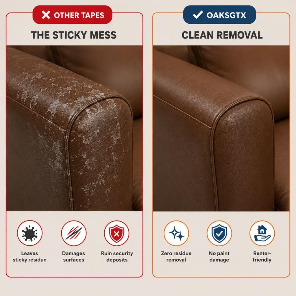 Furniture Protectors from Cats Scratching | Cat Scratch Furniture Protector Couch, Sofa & Door Protector | Sticky Paws Tape for Cats | Clear Anti-Scratch Vinyl Tape | 6" x 10ft, No Residue