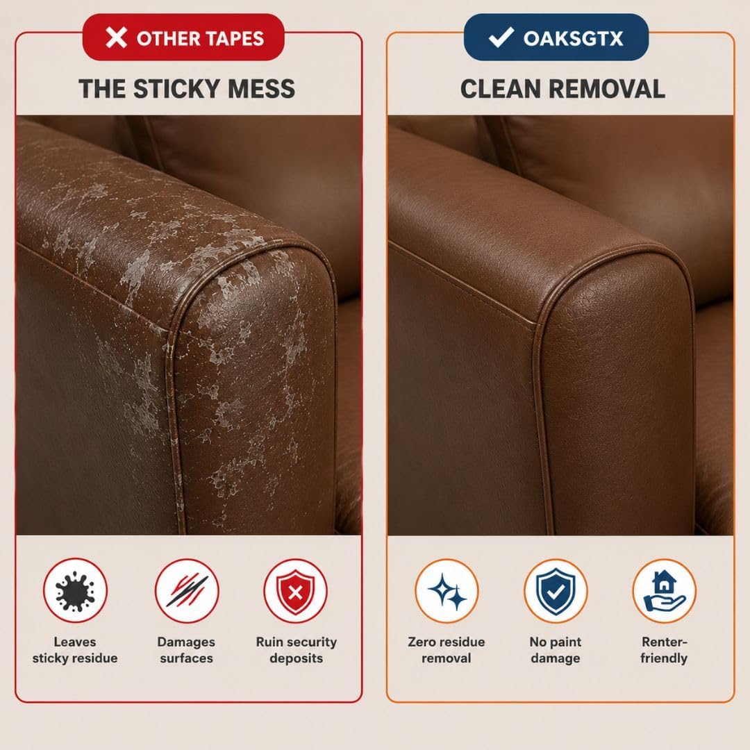 Furniture Protectors from Cats Scratching | Cat Scratch Furniture Protector Couch, Sofa & Door Protector | Sticky Paws Tape for Cats | Clear Anti-Scratch Vinyl Tape | 6" x 10ft, No Residue