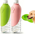 Silicone Dog Water Bottle Adapter, Leakproof Foldable Pet Water Dispenser Cap with Bowl for Walking Hiking Travel, Cat Dog Attachment for Water Bottle, Portable Outdoor Dog Drinking Accessory (2pcs)