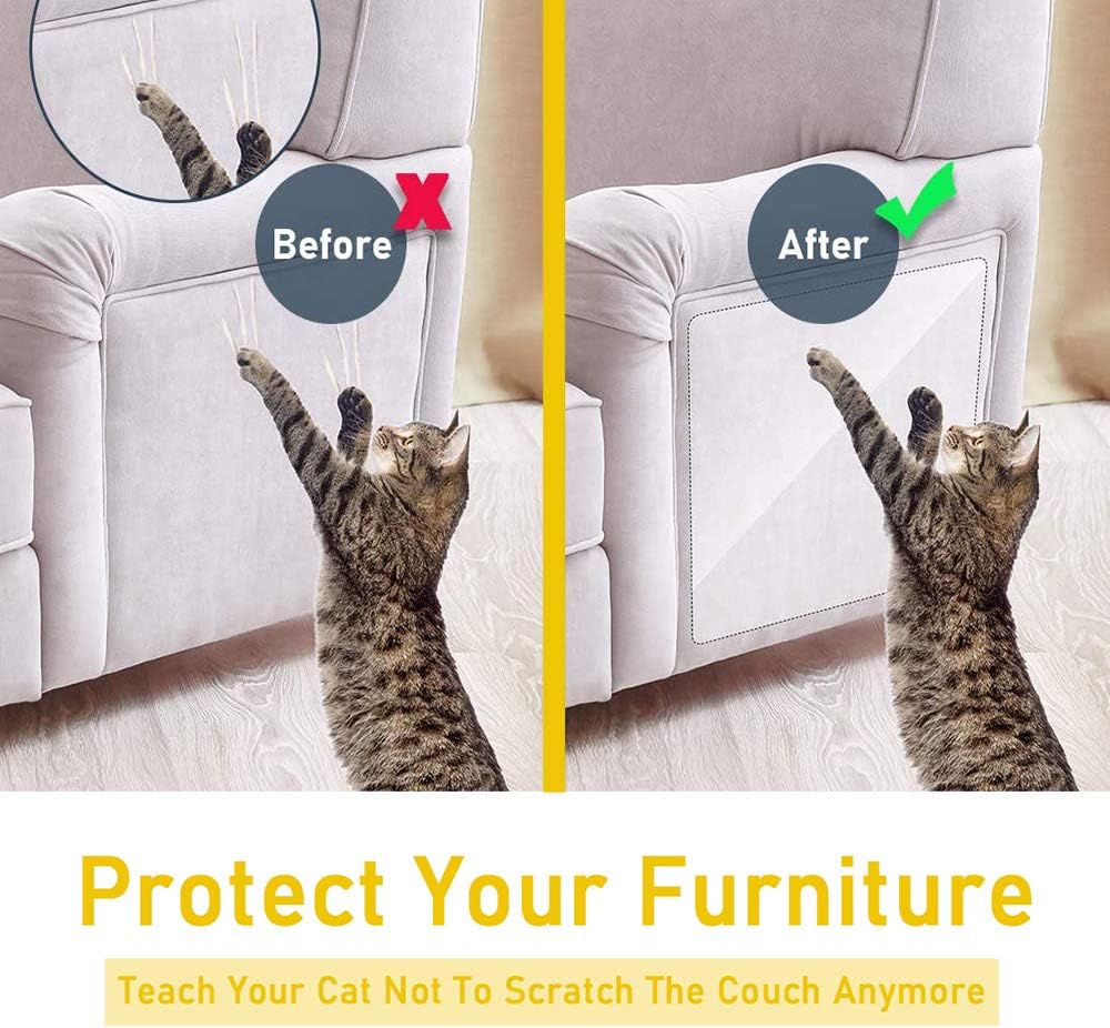 Anti-Cat Scratch Furniture Protector Deterrent Tape - 12"x17", 8 PCS