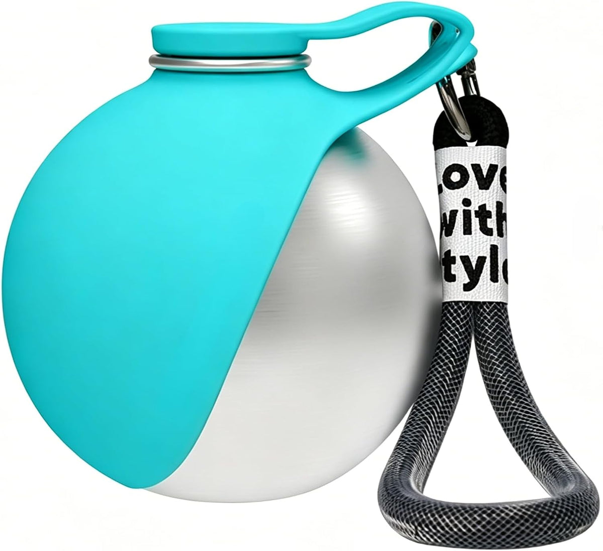 2-in-1 Dog Water Bottle - Portable Pet Travel Flask with Bowl -Blue