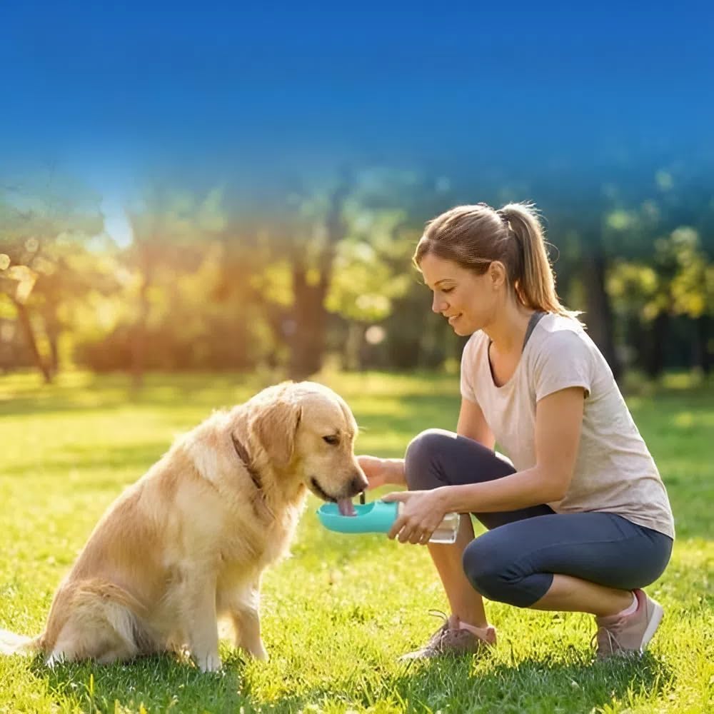 Dog Water Bottle for Walking, Portable Pet Water Dispenser, Leak-Proof Travel Bottle for Dogs and Cats Pink19 oz by CarpathianTradeCo