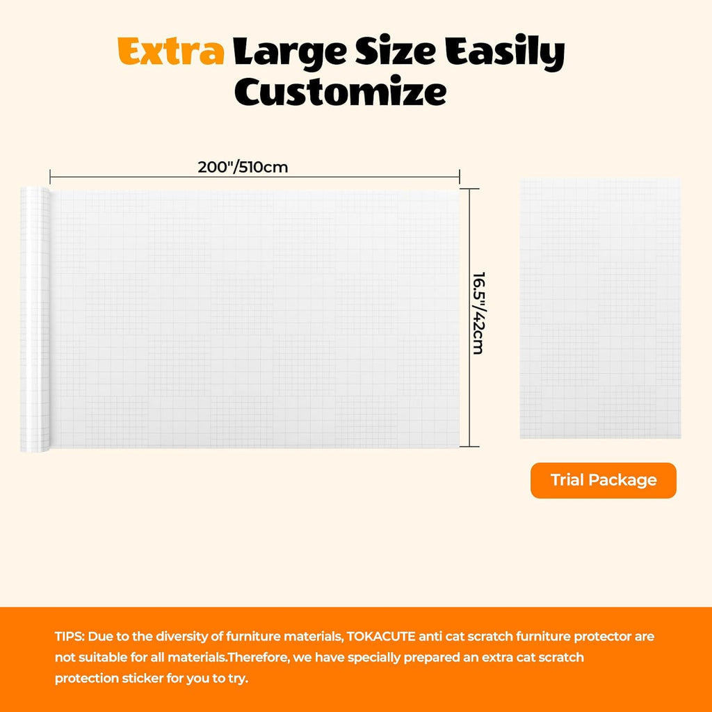 200" x 16.5" Anti Cat Scratch Furniture Protector Single-Sided