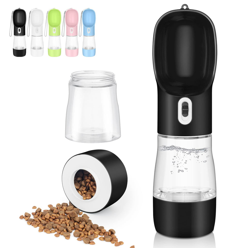 Portable Dog Water Bottle with Food Container Dishwasher Safe-Pink