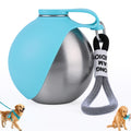 2 in 1 Portable Dog Water Bottle for Dogs,10oz Stainless Steel Portable Dog Water Bottle with Foldable Silicone Bowl, Leak-Proof 2 in 1 Portable Tumbler for Small Dog & Puppy Walking Hiking Outdoor