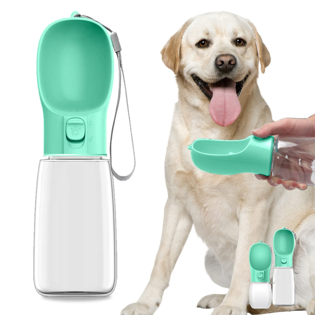 M&MKPET Portable Dog & Cat Water Bottle - Bowls & Dispenser for Walking, Hiking, Travel
