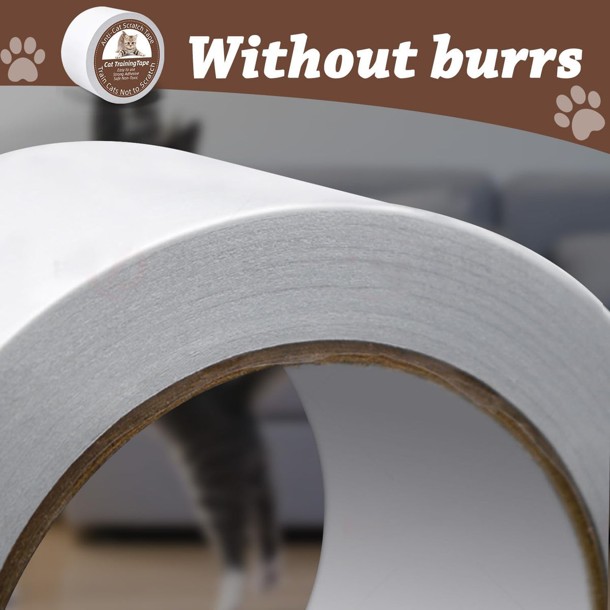 Anti Cat Scratch Tape, 4 inches x 20 Yards Cat Training Tape, 100% Transparent Double Sided Tape for Anti Cat Scratcher, Sticky Paws Tape for Cats