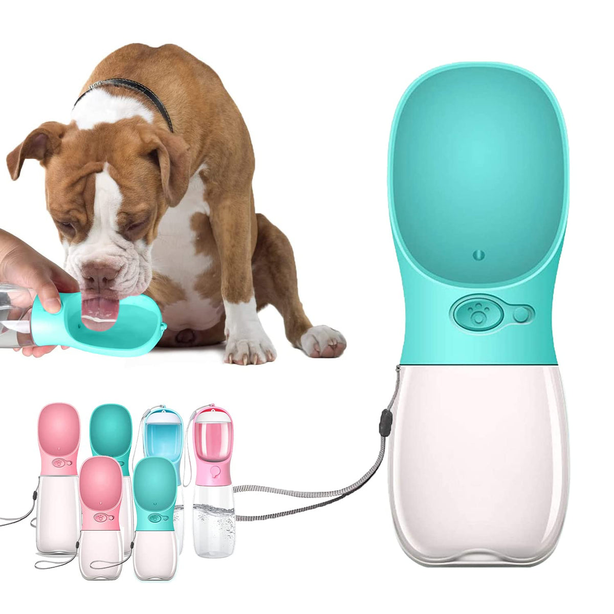 M&MKPET Portable Dog & Cat Water Bottle - Bowls & Dispenser for Walking, Hiking, Travel