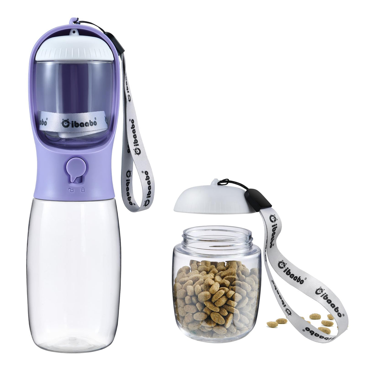 Cibaabo Dog Water Bottle Portable with Food Container & Filter for Travel