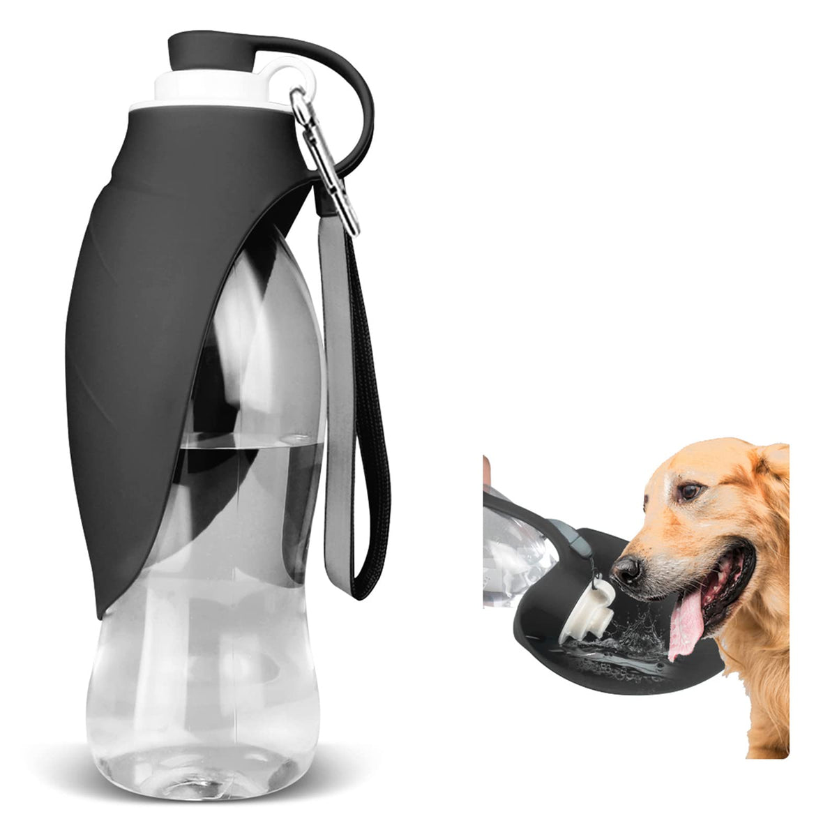 TIOVERY Dog Water Bottle for Walking, Pet Water Dispenser Feeder Container Portable with Drinking Cup Bowl Outdoor Hiking, Travel for Puppy, Cats, Hamsters, Rabbits and Other Small Animals 20 OZ