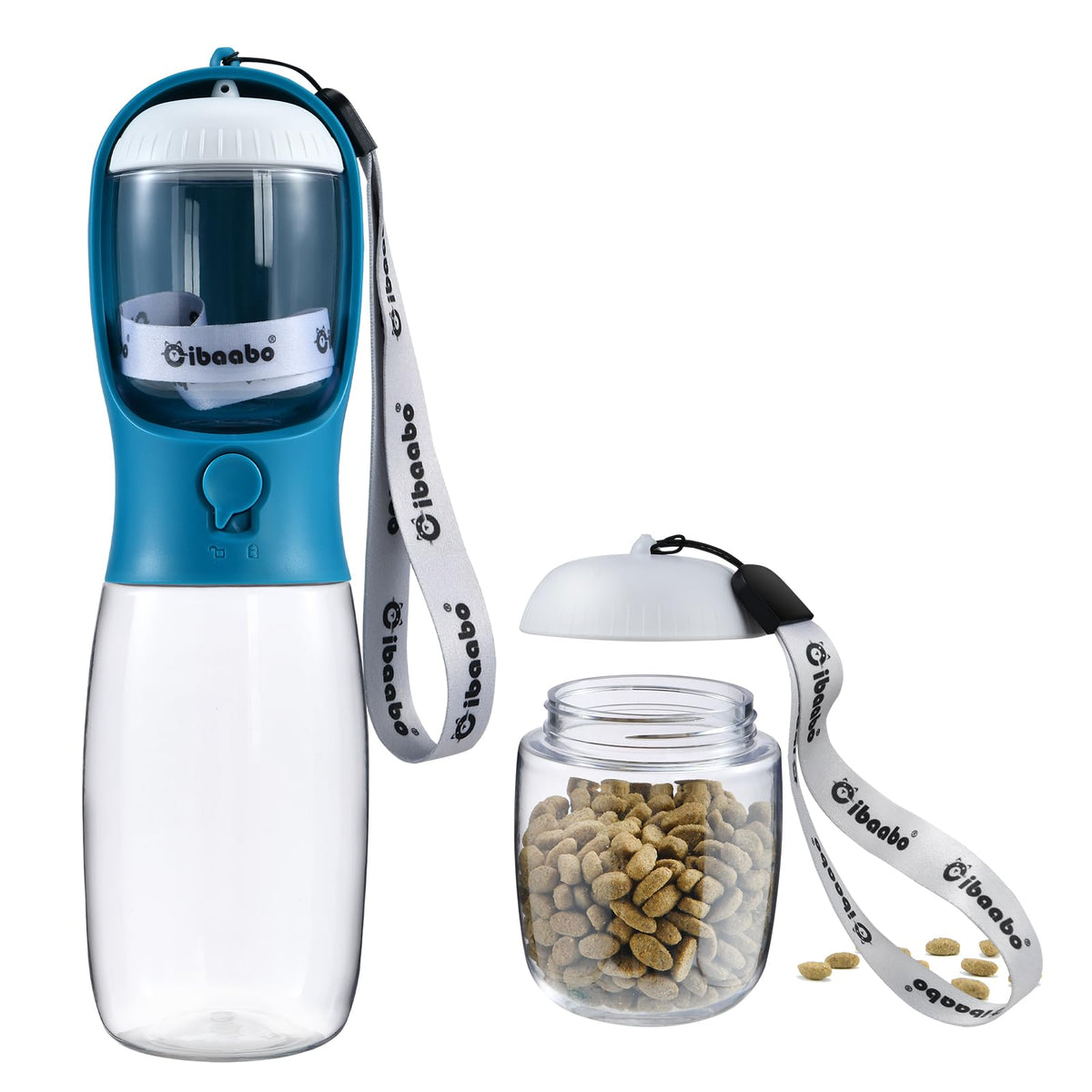 Cibaabo Dog Water Bottle Portable with Food Container & Filter for Travel