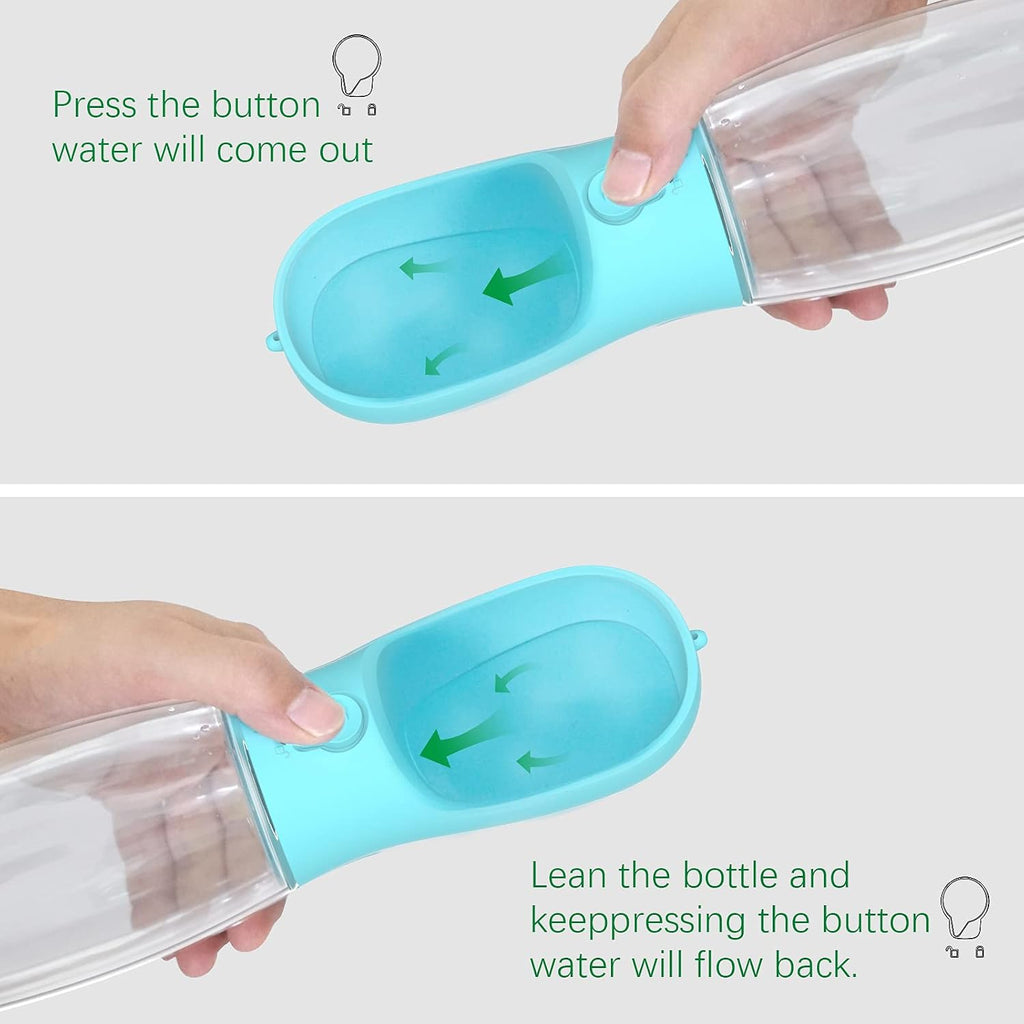 Dog Water Bottle - Dog Water Dispenser for Walking with Dog Waste Bag, Portable Pet Water Bottle for Travel, BPA Free Water Bottle for Cat, Rabbit,Puppy and Other Animals (19 Oz)