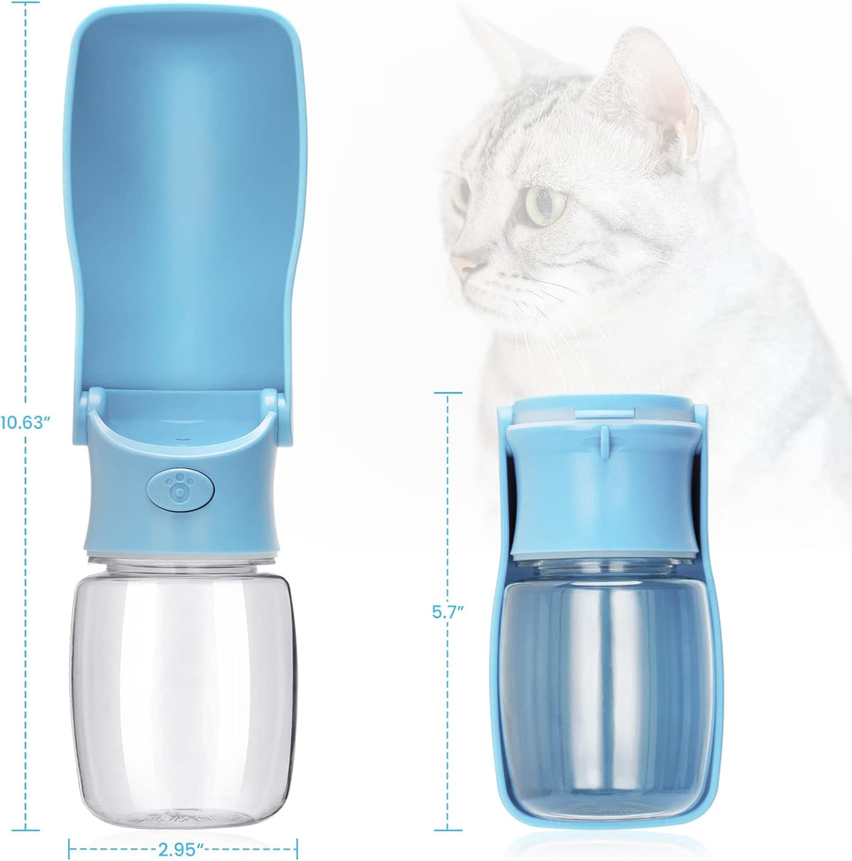 Portable Dog Water Bottle, Foldable Water Bottle for Dog, SkyBlue, 12oz