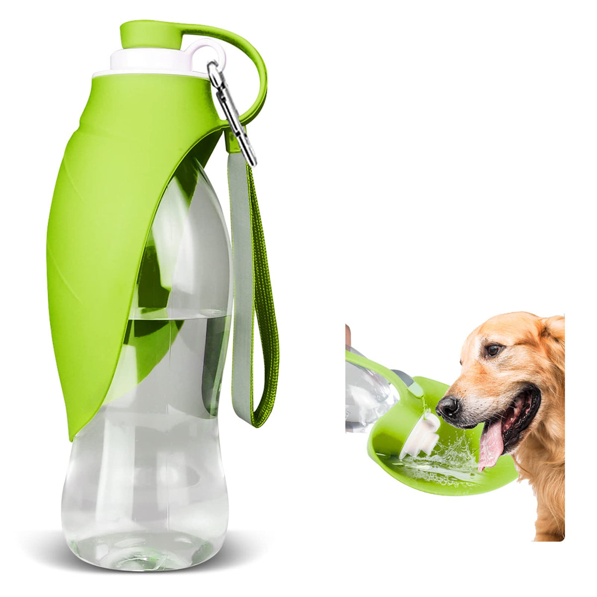 TIOVERY Dog Water Bottle for Walking, Pet Water Dispenser Feeder Container Portable with Drinking Cup Bowl Outdoor Hiking, Travel for Puppy, Cats, Hamsters, Rabbits and Other Small Animals 20 OZ