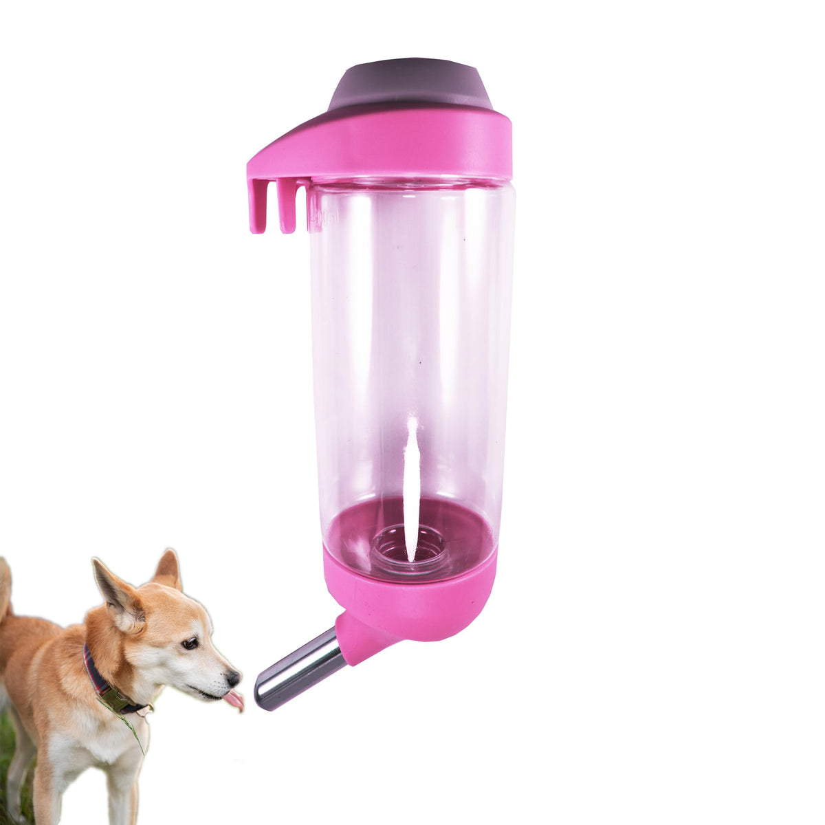 Dog Crate Water Bottle Dispenser - No Drip Dog Kennel Water Dispenser & Cage Bottle - Easy-to-Use Water Bottle for Cat Crate - Perfect for Keeping Your Pet Hydrated (Grey)-350ML