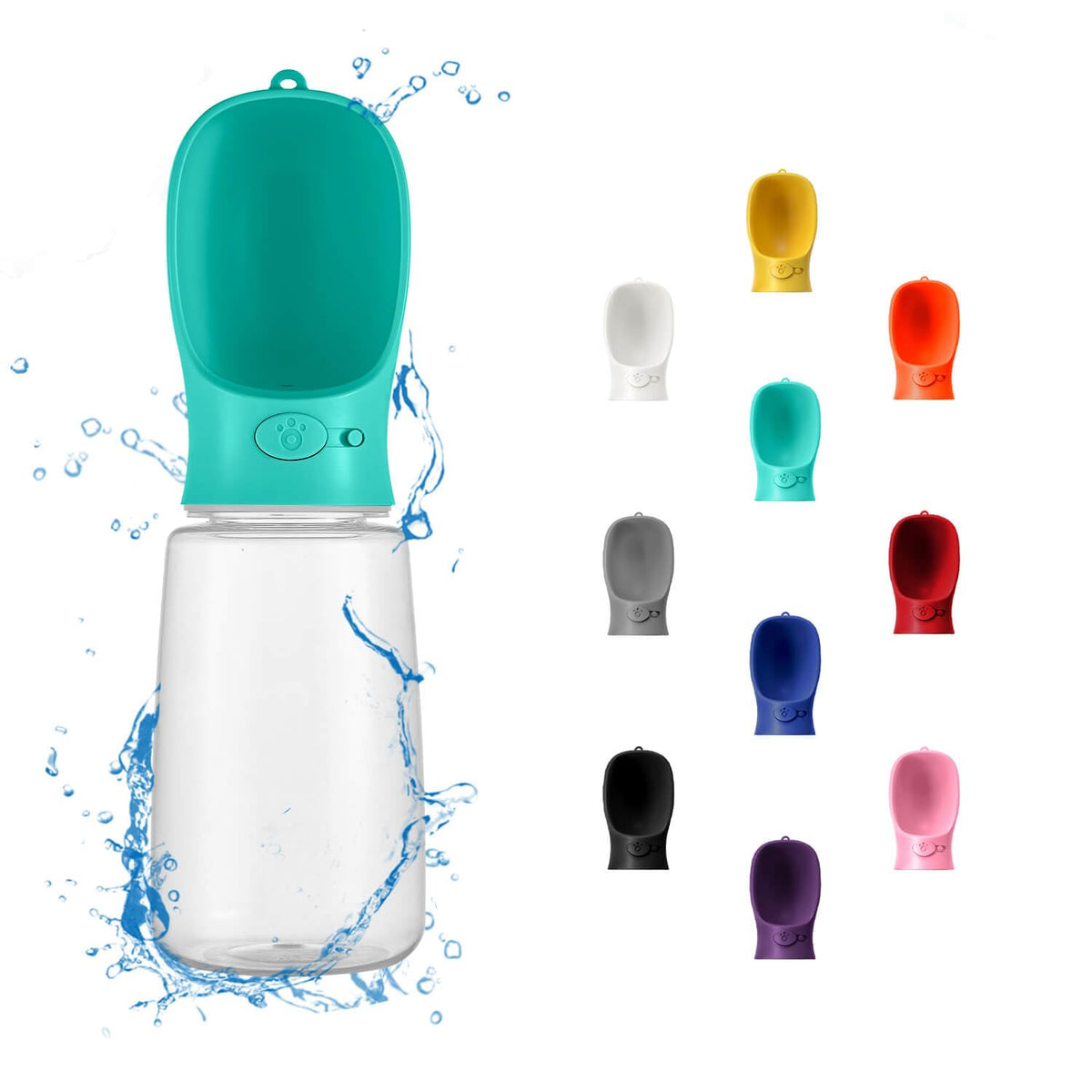 WePet Portable Dog Water Bottle, 12 OZ, Leak Proof Puppy Water Dispenser with Drinking Feeder for Pets Outdoor Walking, Hiking, Travel, Food Grade Plastic