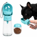 2-in-1 Dog Cat Portable Water & Food Travel Dispenser Bottle (Green)