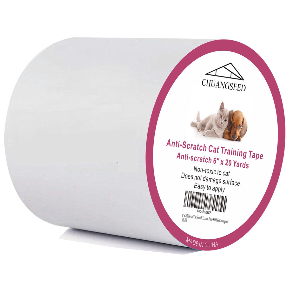 Chuangseed Anti Cat Scratch Tape, 4" x 30Yds, Transparent, Double Sided, Furniture Protector, Pet Safe, Easy Installation, One Year Warranty