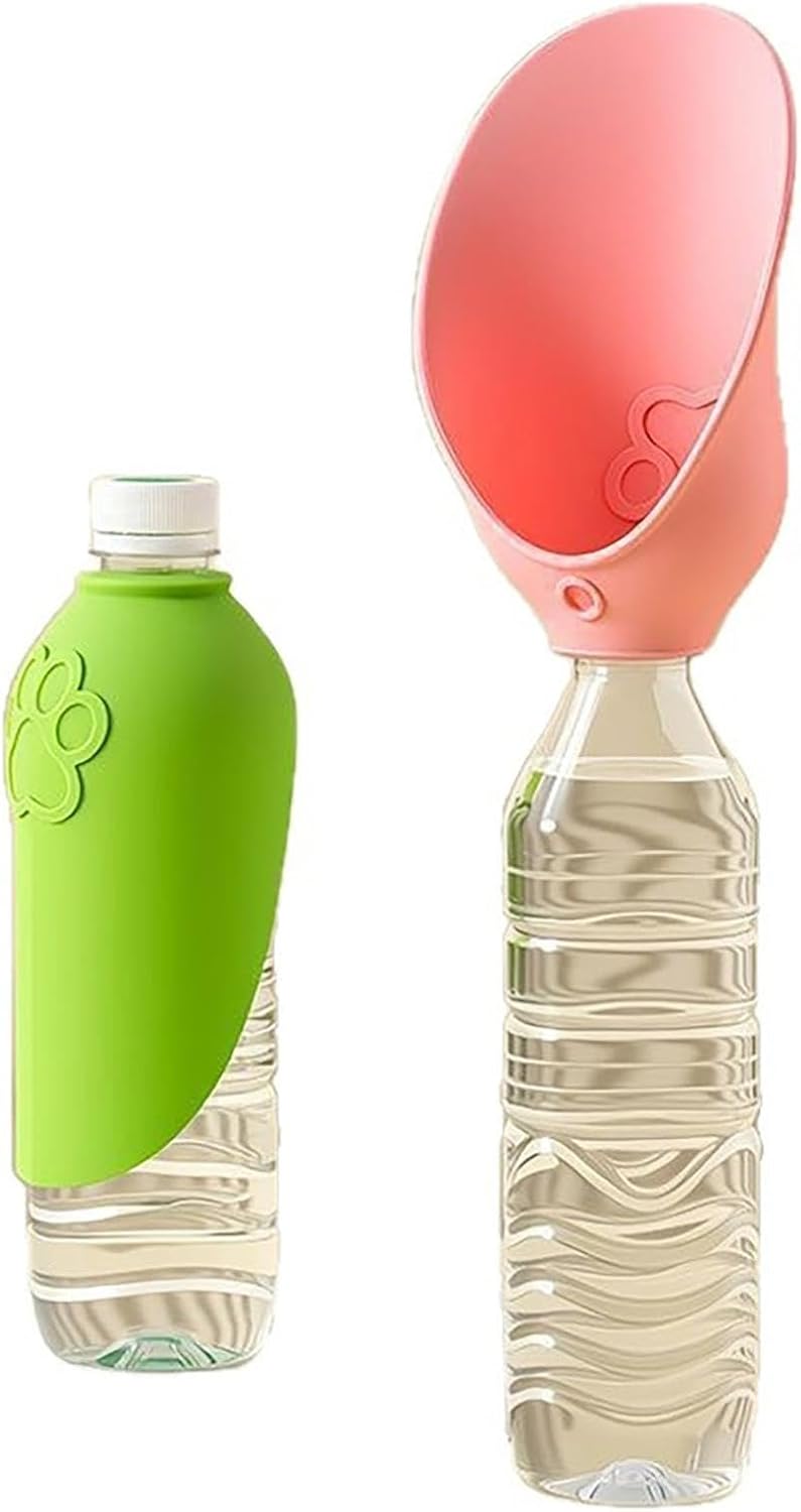 Silicone Dog Water Bottle Adapter, Leakproof Foldable Pet Water Dispenser Cap with Bowl for Walking Hiking Travel, Cat Dog Attachment for Water Bottle, Portable Outdoor Dog Drinking Accessory (2pcs)