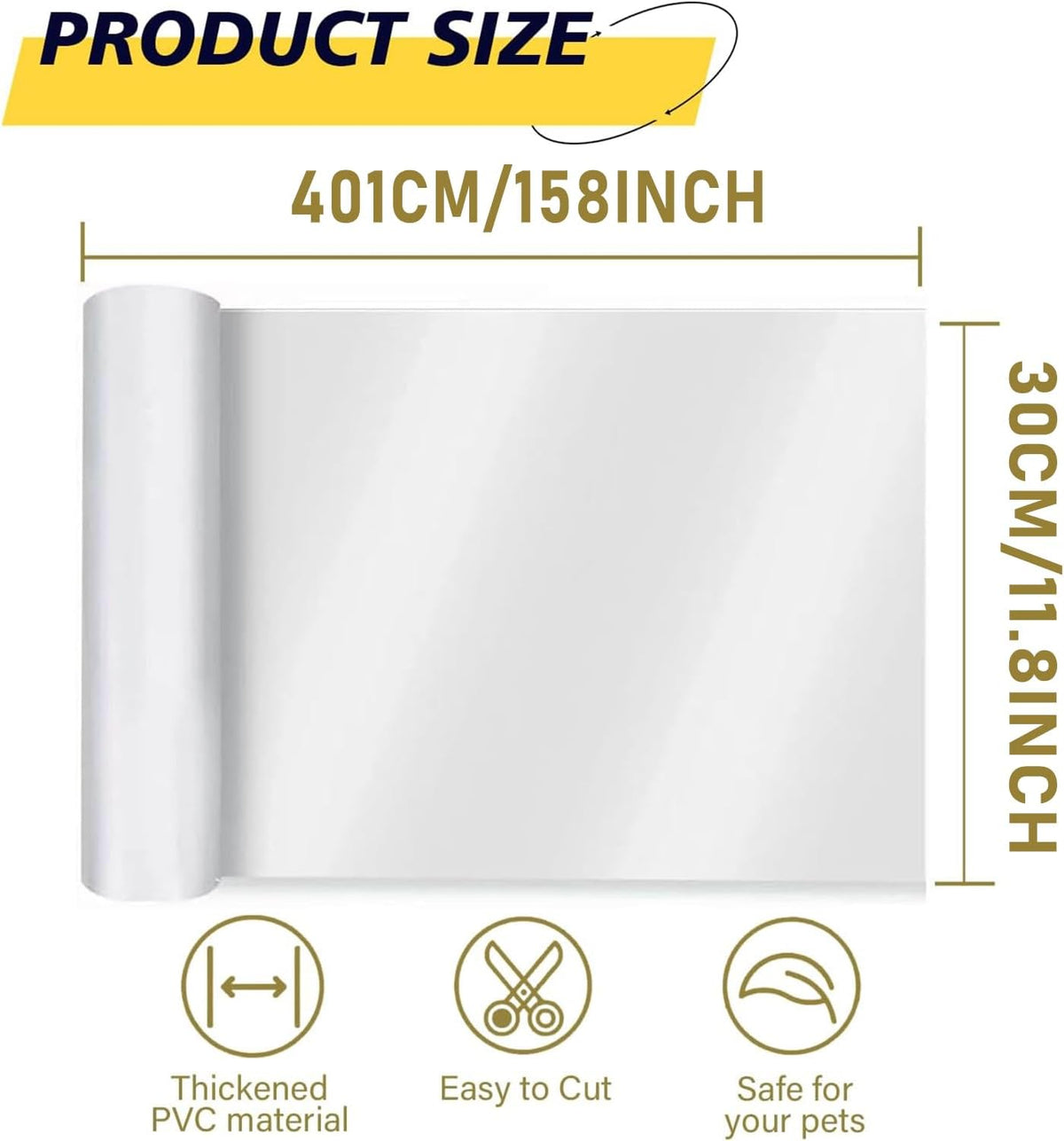 yongjoy Cat Scratch Furniture Protector, 158" x 11.8" Clear Tape