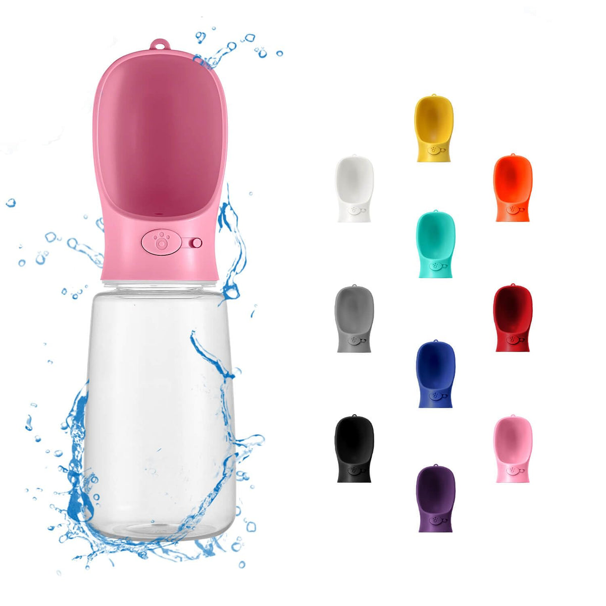 WePet Portable Dog Water Bottle, 12 OZ, Leak Proof Puppy Water Dispenser with Drinking Feeder for Pets Outdoor Walking, Hiking, Travel, Food Grade Plastic
