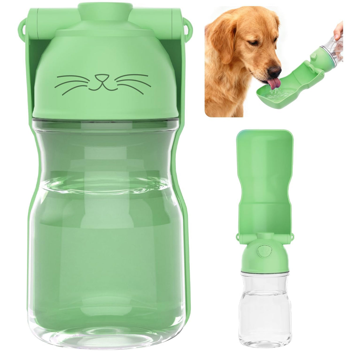 Amerisun Dog Water Bottle16.9 OZ Collapsible Leak-Proof Pet Water Bowl