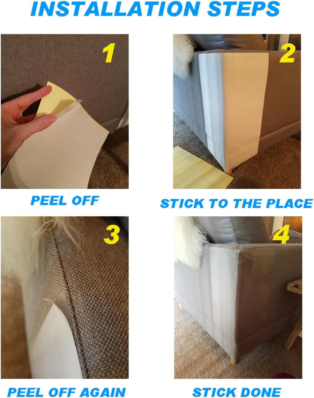 CAILENIFDC Anti Cat Scratch Tape for Furniture10pcs Clear Double Sided Tape