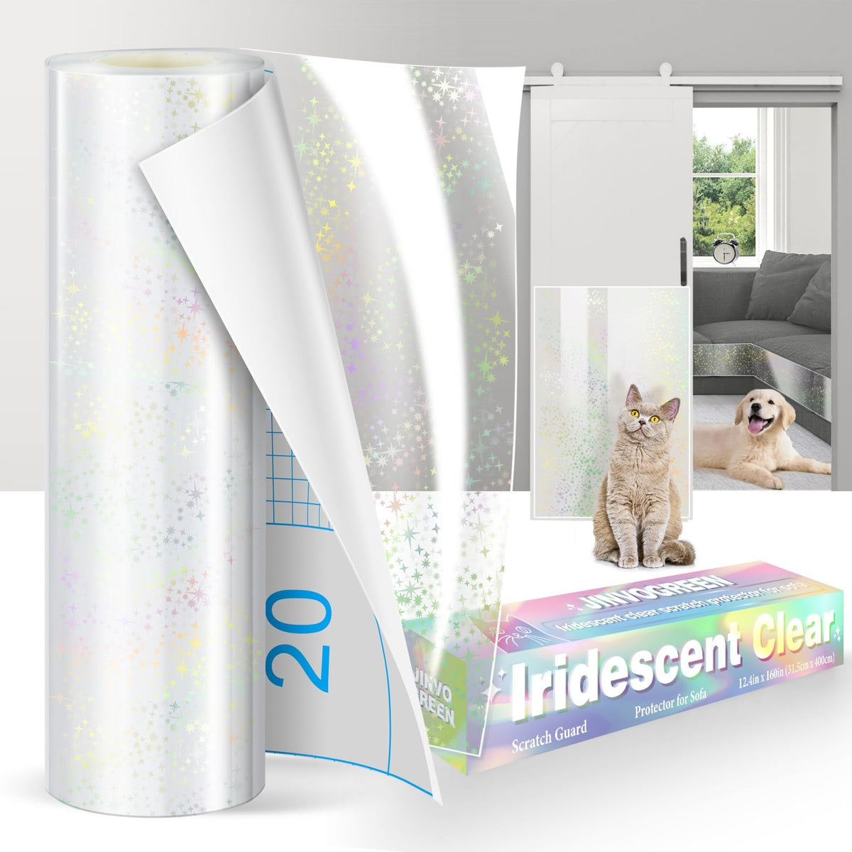 JINVOGREEN Cat Scratch Furniture Protector, 196.8 x 11.8 in