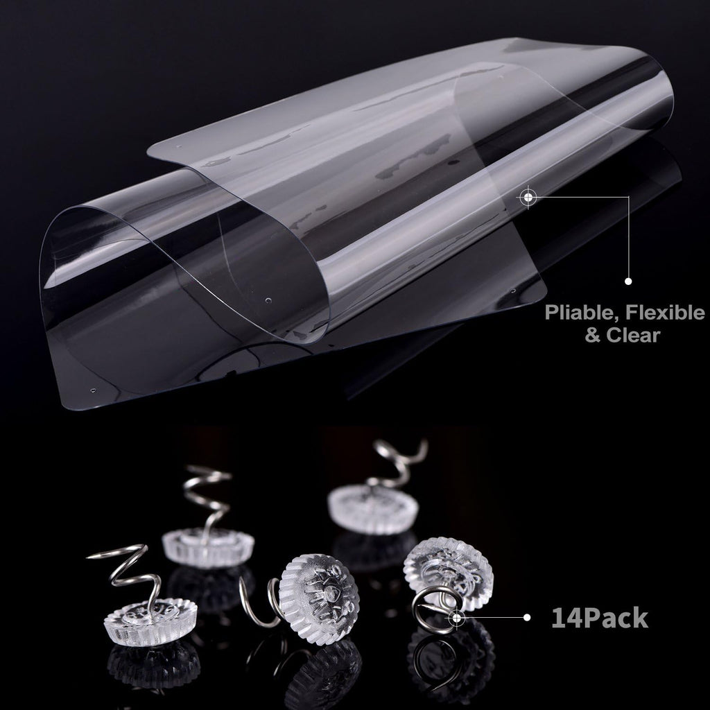 In hand Cat Scratch Furniture, 2PCS Clear Premium Heavy Duty Flexible Vinyl Protector Dog Cat Claw Guards with Pins No Adhesive, Stops Scratching Pets Furniture Protector