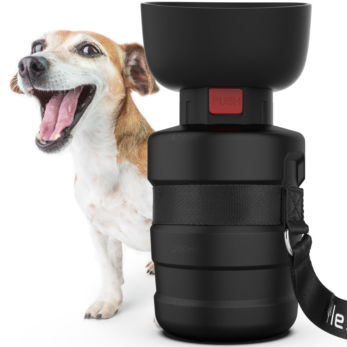 lesotc Dog Water Bottle, Portable Water Dispenser with Bowl, Leak Proof Pet Travel Squeeze Bottle, Puppy Essentials Dog Stuff Accessories for Outdoor Walking, Hiking, Camping