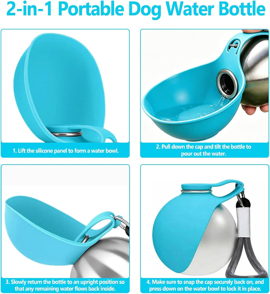 2 in 1 Portable Dog Water Bottle with Bowl for Daily Walks Hiking Travel