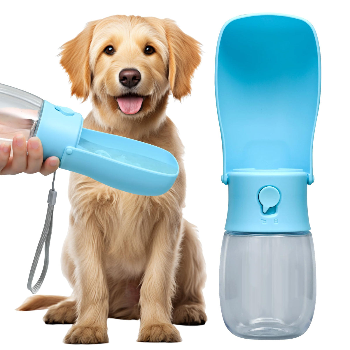 Portable Dog Water Bottle 19oz Blue