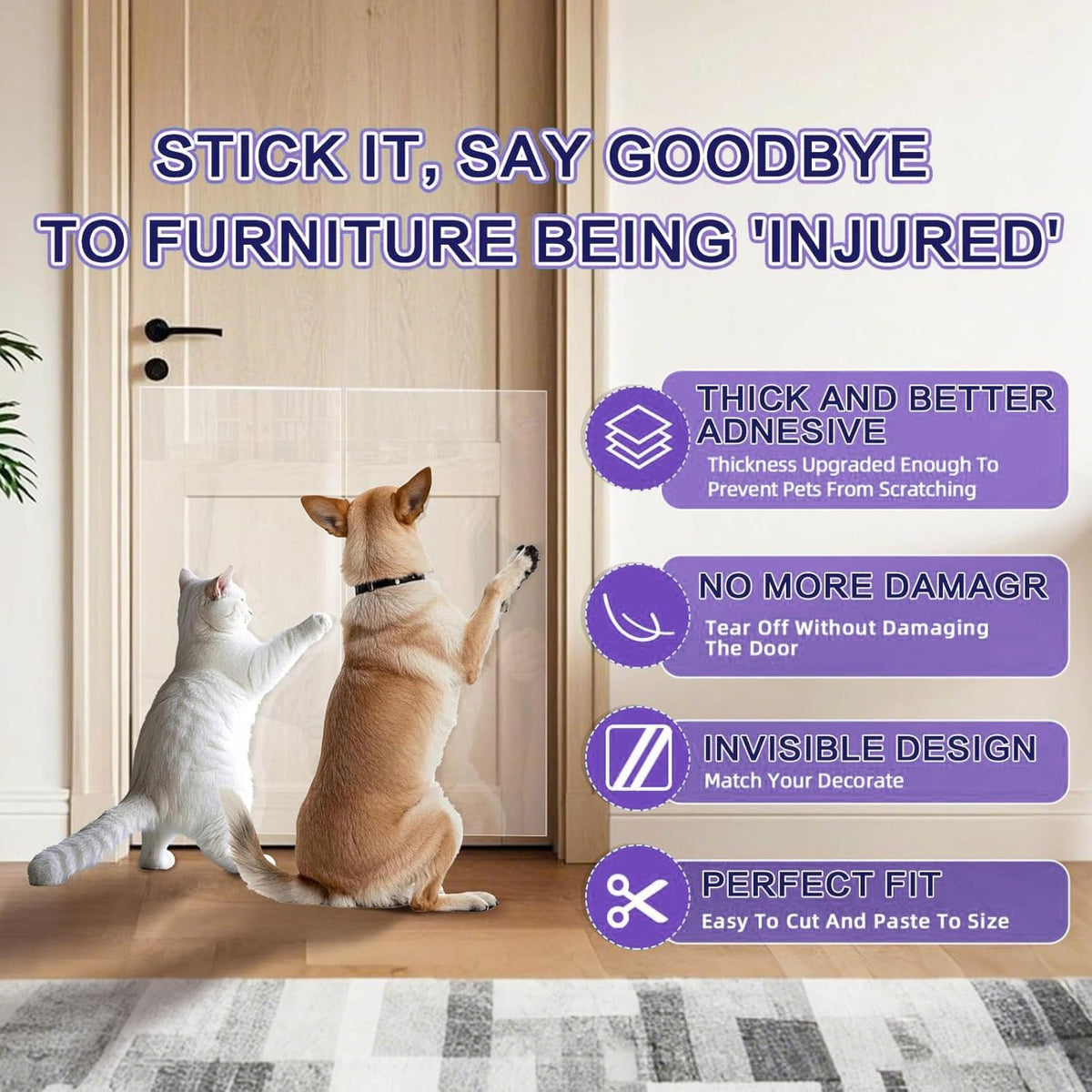 Thicken Cat Scratch Furniture Protector, Extended Size 165"x15"