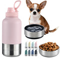 Cibaabo Insulated Dog Water Bottle 32oz Keep Water Cool with 2 Bowls