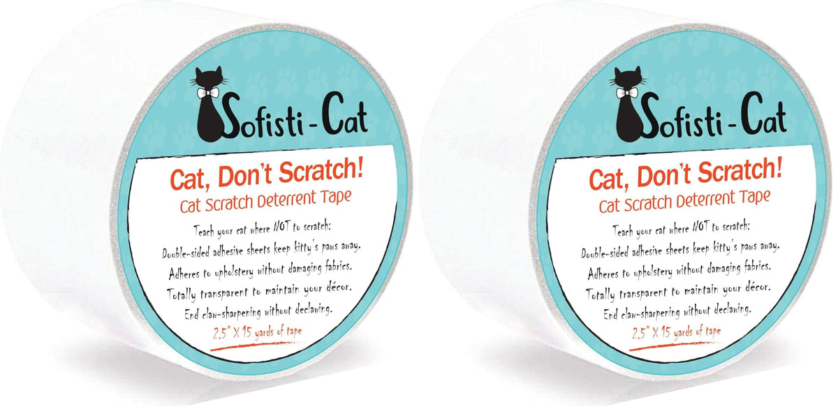 Sofisti - Cat Scratch Deterrent Tape for Furniture – 10 Double Sided Anti Scratching Sticky Tape - Cat Scratch Furniture Protector – Cat Training Tape Teaches Your Kitty Not to Scratch Your Couch