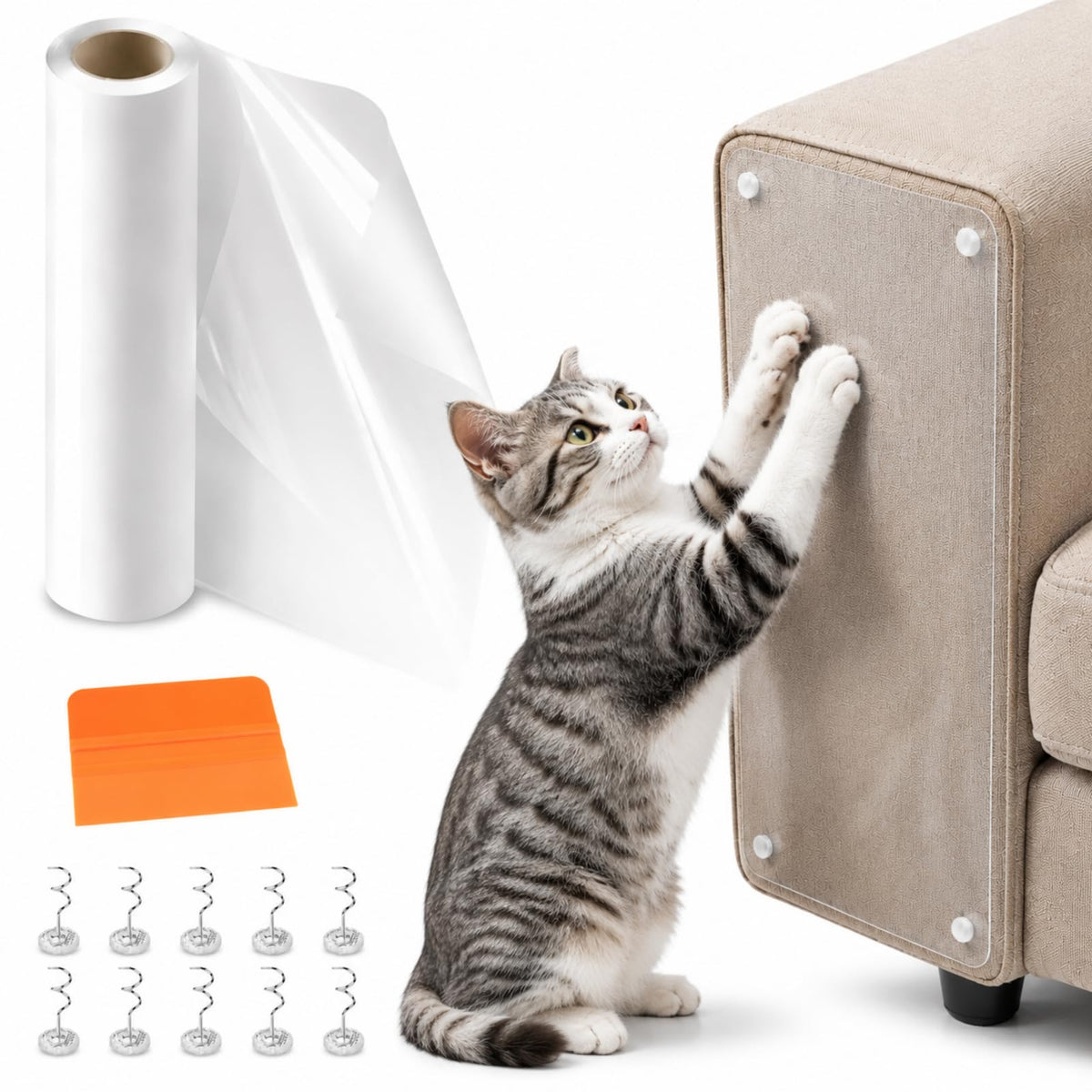 Cat Scratch Furniture Protector Tape, Anti Scratch Couch Guard